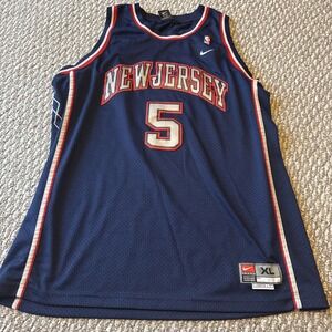 New Jersey Nets Jersey Mens Medium Jason Kidd #5 NBA Basketball Throwback